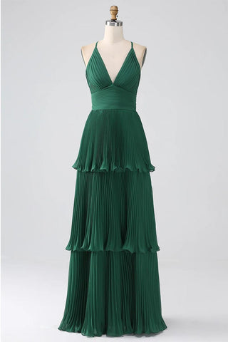 Caterina Pleated Tiered Maxi Dress - By Baano
