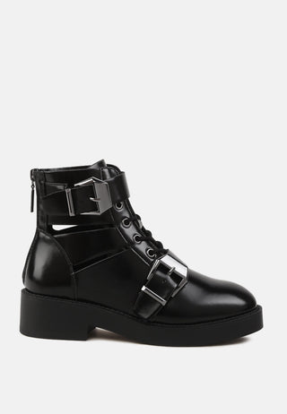 cayla combat boots with adjustable buckle