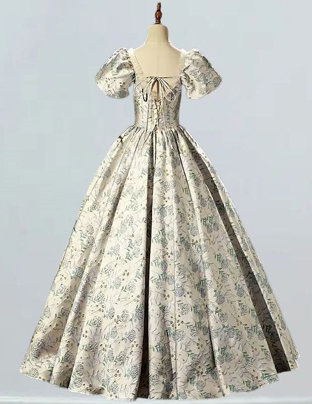 Plus Size Satin Floral V-Neck Gown | Elegant Evening & Prom Dress