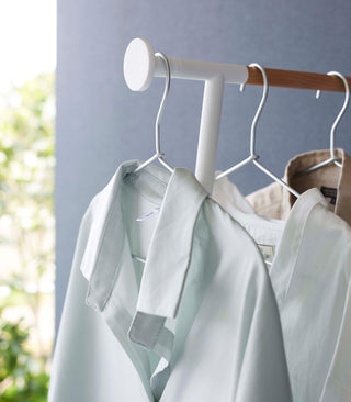 Leaning Clothes Hanger (64" H)  - Steel + Wood - By Baano