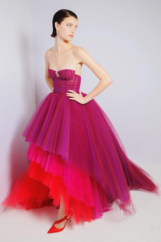 Celebration Time Asymmetrical Strapless Maxi Dress - By Baano