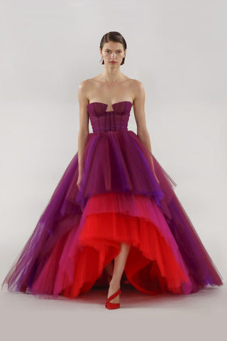 Celebration Time Asymmetrical Strapless Maxi Dress - By Baano