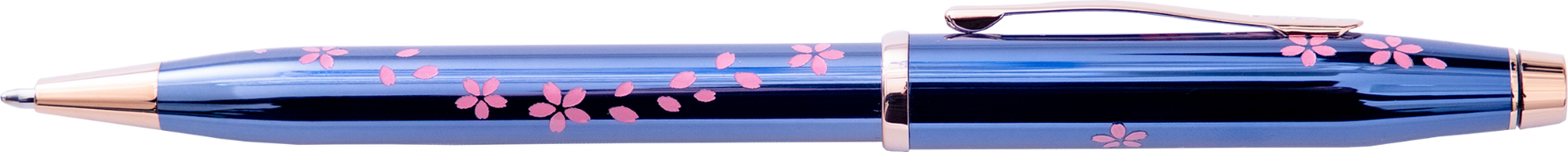 Century® II Cherry Blossom Translucent Blue Lacquer Ballpoint Pen - By Baano
