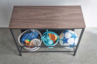 Entryway Storage Organizer & Bench (18" H)  - Steel + Wood - By Baano