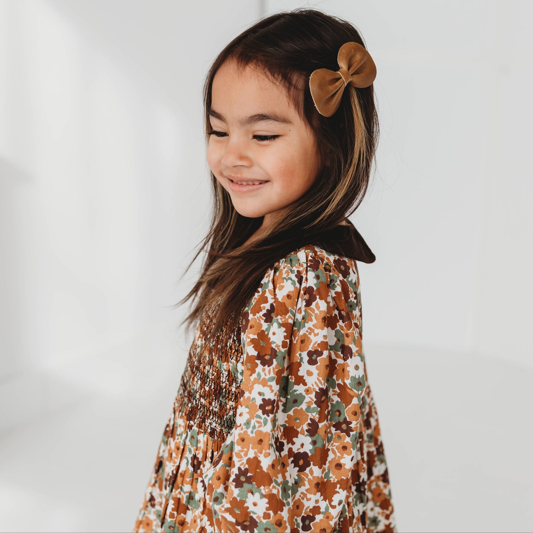 Brown Fall Smocked Dress - By Baano