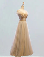 Gold Beaded Off-Shoulder Prom Gown | Women's Elegant Evening Ball Dress