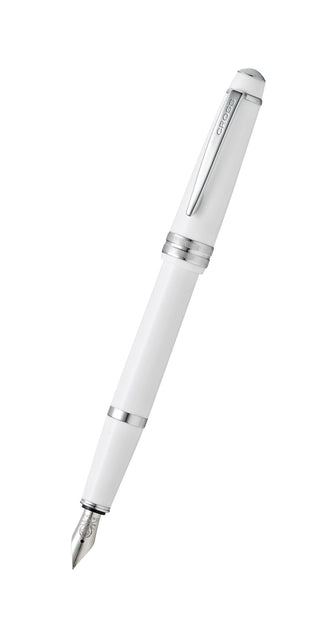Bailey Light™ Polished White Resin Medium Nib Fountain Pen - By Baano