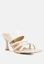 Chiri Criss Cross Strap Spool Heel Sandals