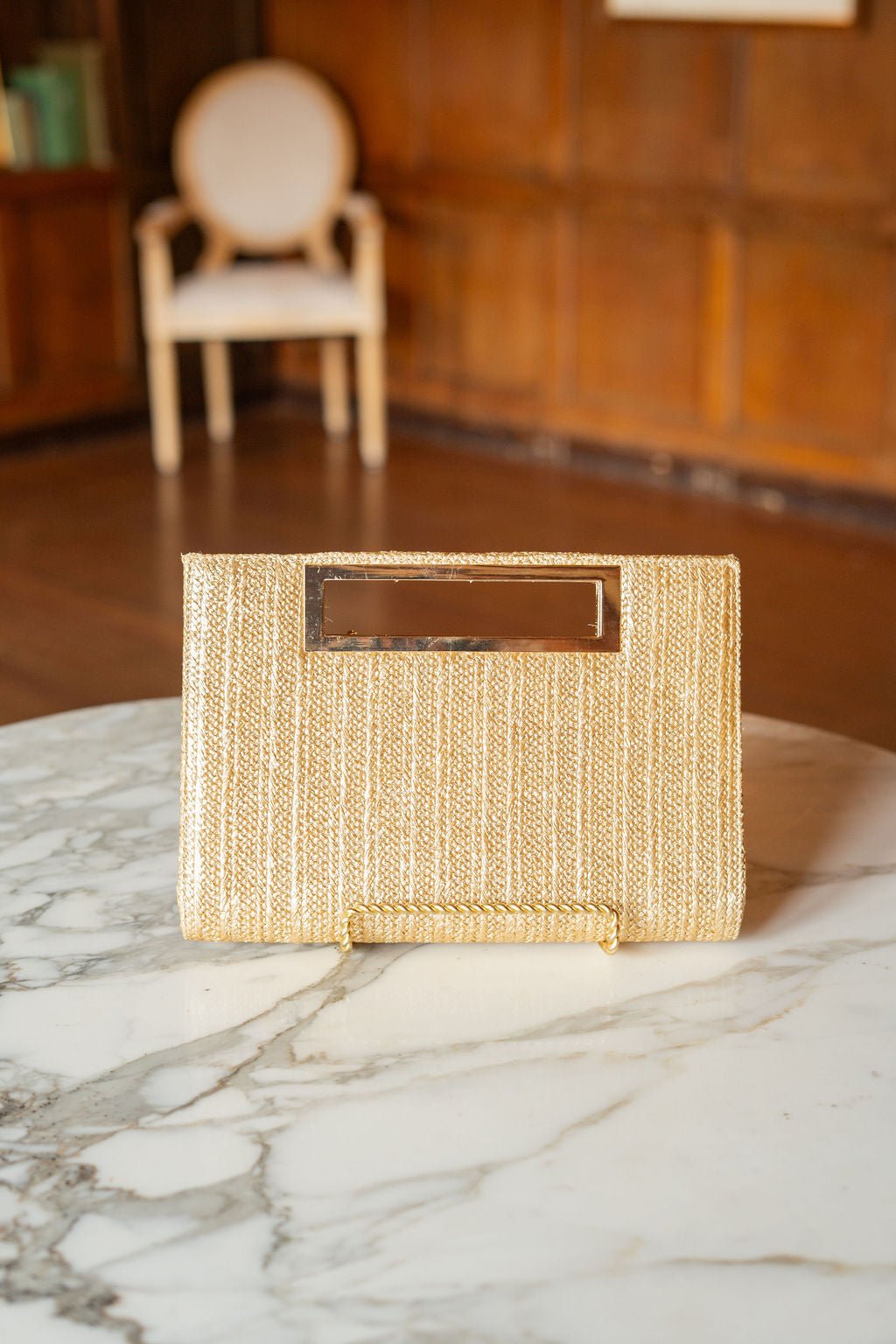 Chloe Clutch - Gold Straw