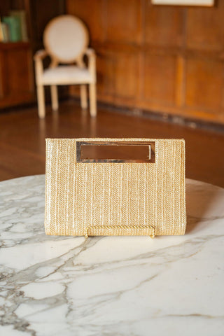 Chloe Clutch - Gold Straw