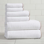 Cotton Border-Stitched 6-Piece Towel Set - Valery Collection
