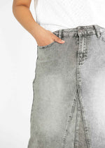 Claire A-line Denim Midi Skirt