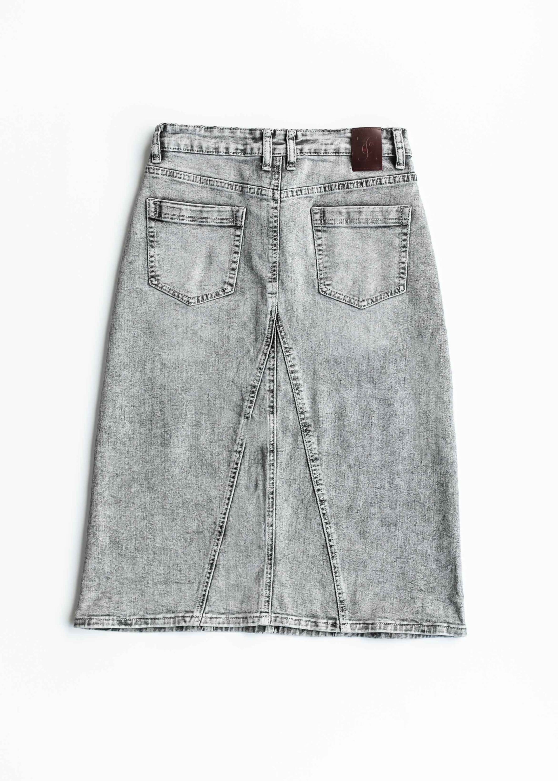 Claire A-line Denim Midi Skirt