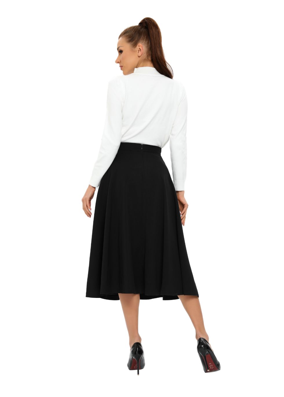 Classic Black A-Line 31 Inch Skirt - By Baano