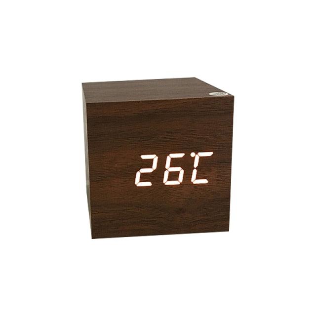 Clocks LED Wooden Alarm Clock Watch Wooden Wood Clock New Version LED Alarm Digital Desk Clock Adjustable Brightness, Alarm Time, Displays Time Date Temperature  Table Voice Control Digital Wood Electronic Desktop Table Stevvex