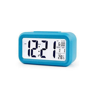 Clocks LED Wooden Alarm Clock Watch Wooden Wood Clock New Version LED Alarm Digital Desk Clock Adjustable Brightness, Alarm Time, Displays Time Date Temperature  Table Voice Control Digital Wood Electronic Desktop Table Stevvex