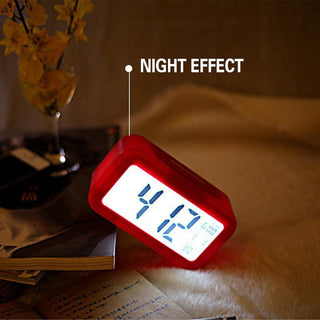 Clocks LED Wooden Alarm Clock Watch Wooden Wood Clock New Version LED Alarm Digital Desk Clock Adjustable Brightness, Alarm Time, Displays Time Date Temperature  Table Voice Control Digital Wood Electronic Desktop Table Stevvex