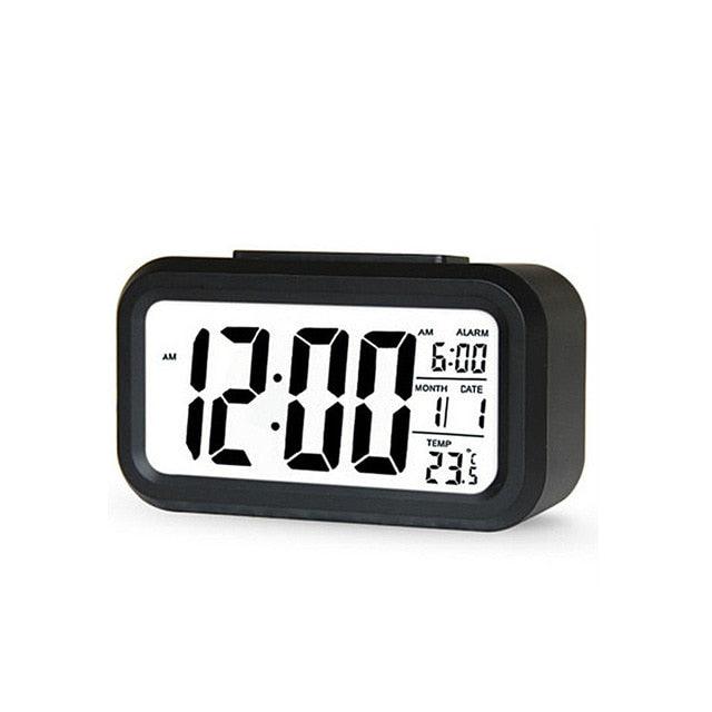 Clocks LED Wooden Alarm Clock Watch Wooden Wood Clock New Version LED Alarm Digital Desk Clock Adjustable Brightness, Alarm Time, Displays Time Date Temperature  Table Voice Control Digital Wood Electronic Desktop Table Stevvex