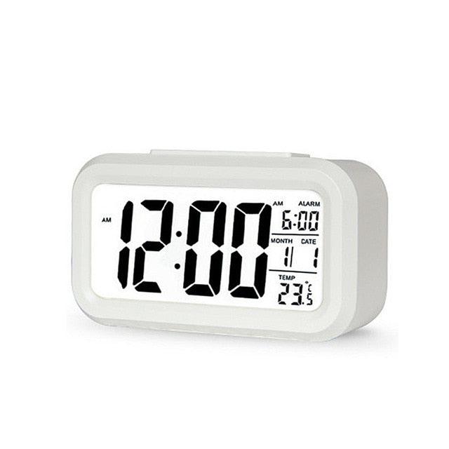 Clocks LED Wooden Alarm Clock Watch Wooden Wood Clock New Version LED Alarm Digital Desk Clock Adjustable Brightness, Alarm Time, Displays Time Date Temperature  Table Voice Control Digital Wood Electronic Desktop Table Stevvex