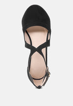 Close Toe Cross Strap Heel Sandals