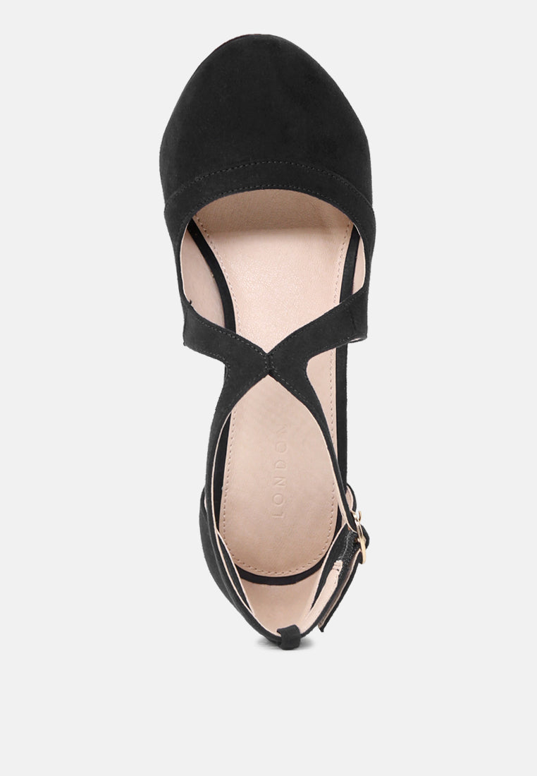 Close Toe Cross Strap Heel Sandals
