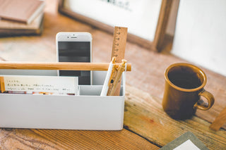Pen + Desk Organizer - Large - Steel + Wood - By Baano