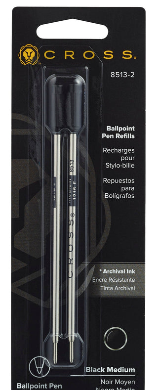 Ballpoint Pen Refill - Black - Medium - Dual Pack - By Baano