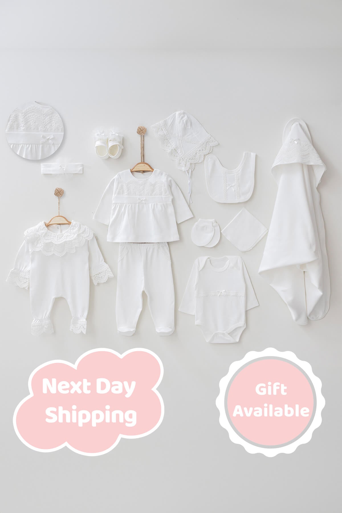 Ann White Newborn Coming Home Set (11 Pcs) - By Baano