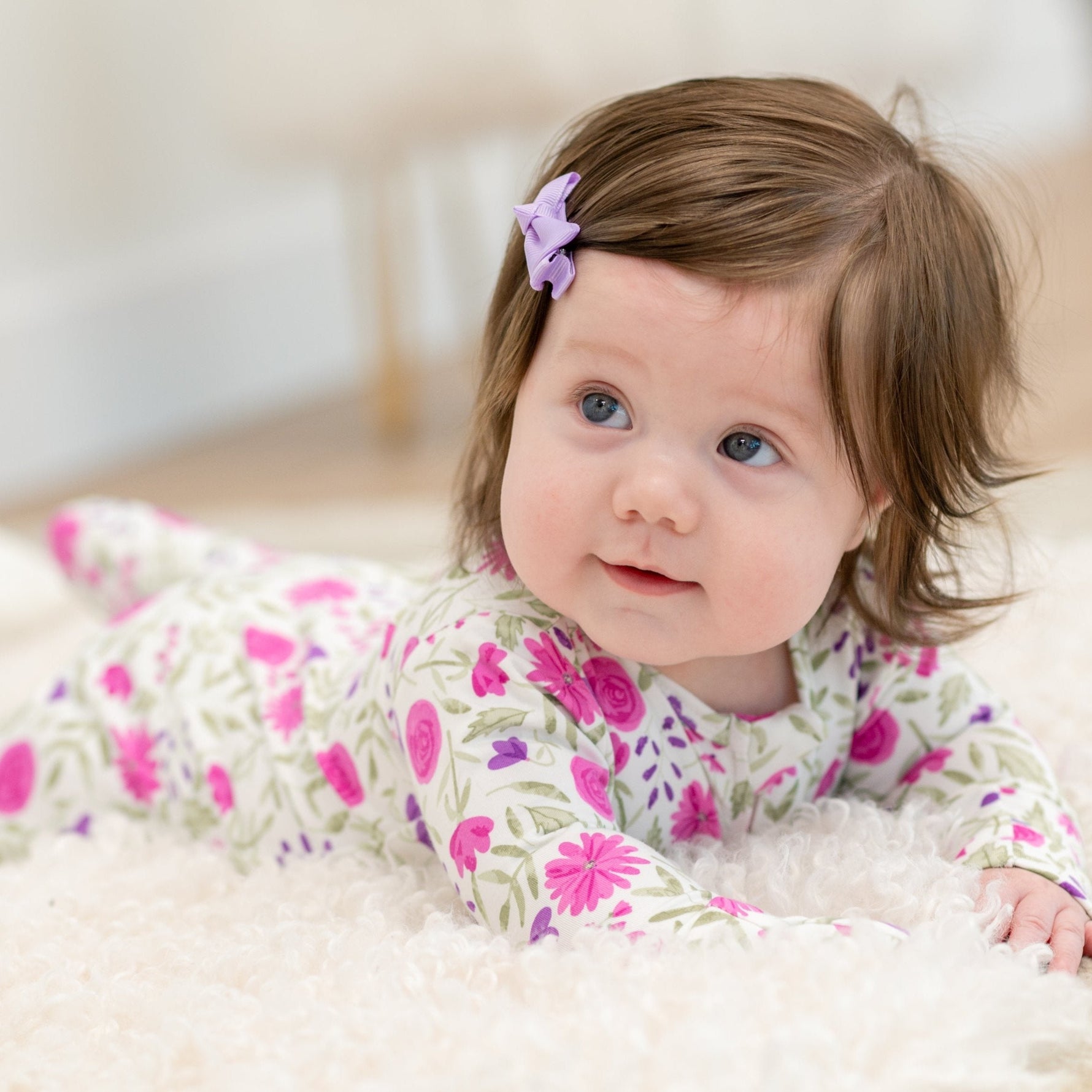 Sweet Purple Flowers Convertible Romper - By Baano