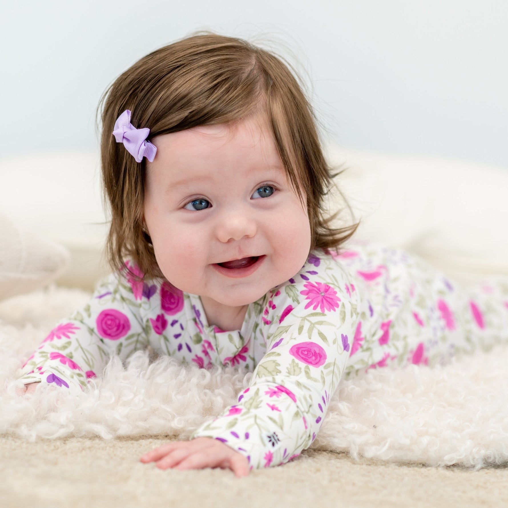 Sweet Purple Flowers Convertible Romper - By Baano