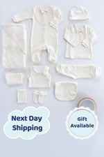 Alex Ecru Organic Cotton Newborn Coming Home Set (10 pcs) - By Baano