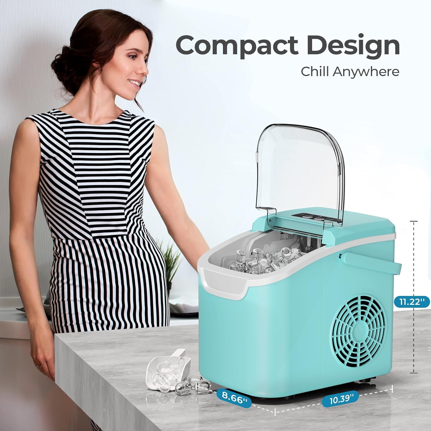 Countertop Ice Maker, 26 lbs/Day ice Production 58012RIM0