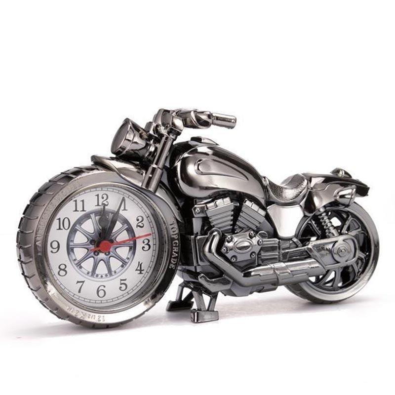 Creative Motorcycle Motorbike Pattern Non Ticking Analog Alarm Clock  Alarm Clock Desk Clock Creative Home Birthday Gift Cool Clock Stevvex
