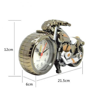 Creative Motorcycle Motorbike Pattern Non Ticking Analog Alarm Clock  Alarm Clock Desk Clock Creative Home Birthday Gift Cool Clock Stevvex