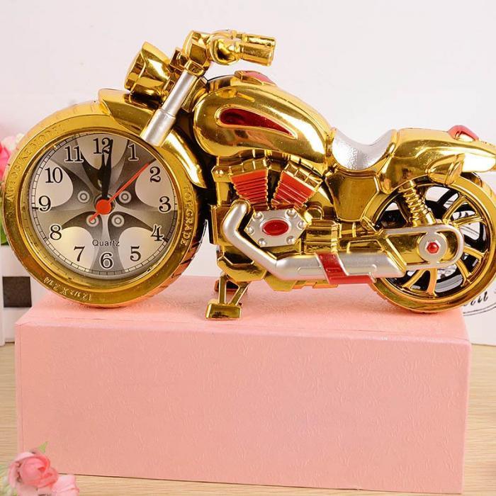 Creative Motorcycle Motorbike Pattern Non Ticking Analog Alarm Clock  Alarm Clock Desk Clock Creative Home Birthday Gift Cool Clock Stevvex