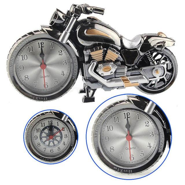 Creative Motorcycle Motorbike Pattern Non Ticking Analog Alarm Clock  Alarm Clock Desk Clock Creative Home Birthday Gift Cool Clock Stevvex
