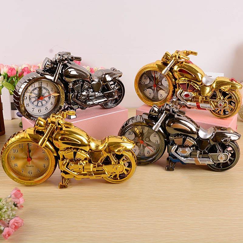 Creative Motorcycle Motorbike Pattern Non Ticking Analog Alarm Clock  Alarm Clock Desk Clock Creative Home Birthday Gift Cool Clock Stevvex