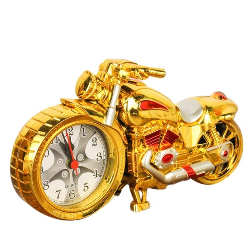 Creative Motorcycle Motorbike Pattern Non Ticking Analog Alarm Clock  Alarm Clock Desk Clock Creative Home Birthday Gift Cool Clock Stevvex