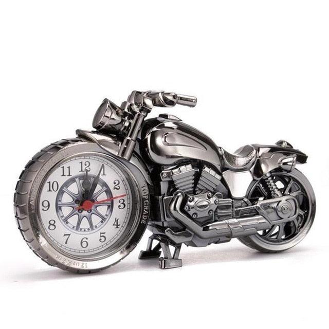 Creative Motorcycle Motorbike Pattern Non Ticking Analog Alarm Clock  Alarm Clock Desk Clock Creative Home Birthday Gift Cool Clock Stevvex