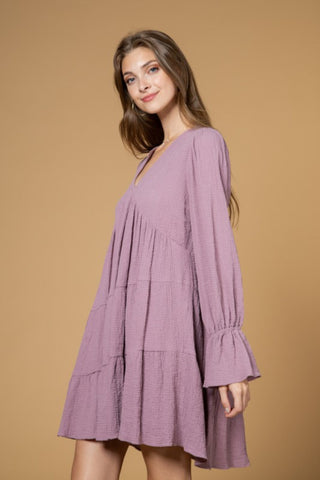 Crinkle Fabric Mini Dress