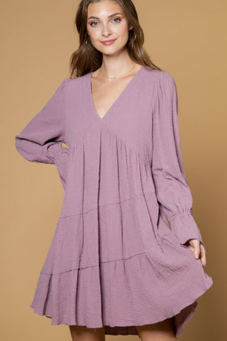 Crinkle Fabric Mini Dress