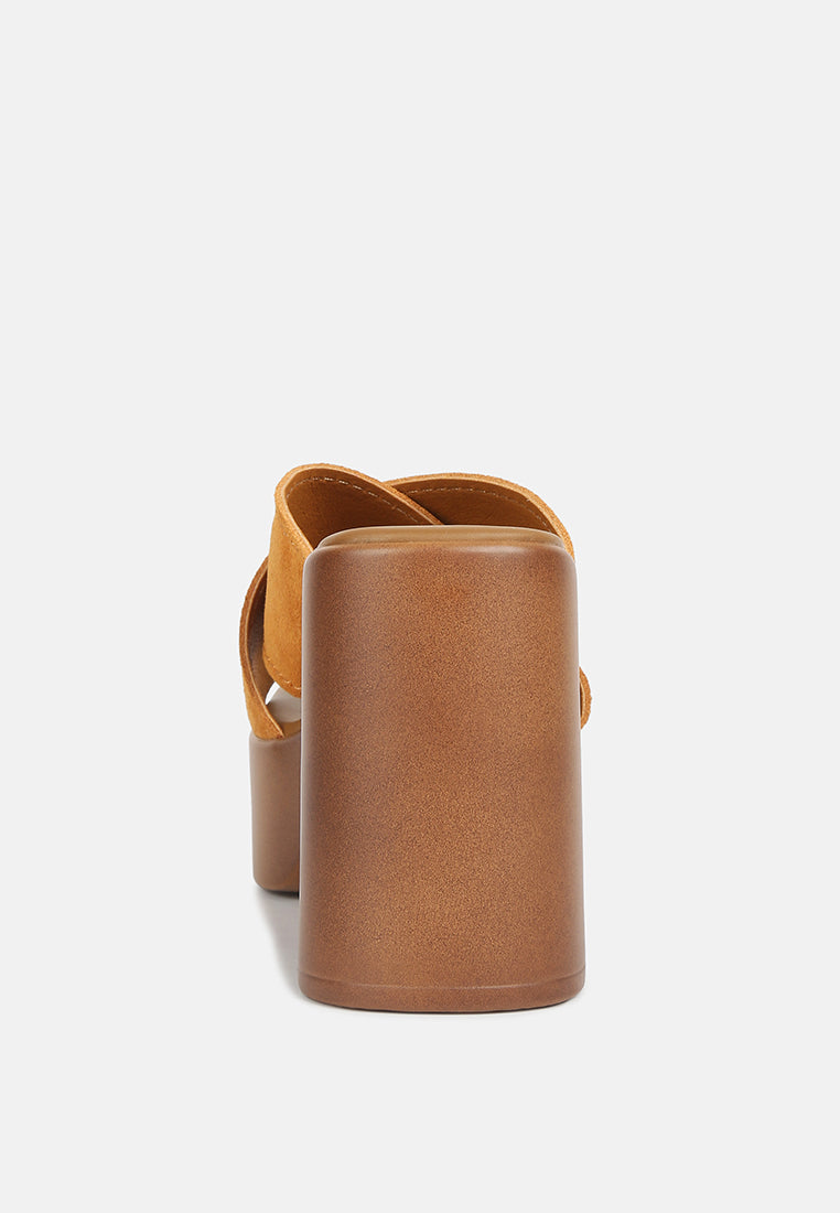 Matrix Criss Cross Strap Block Heel Sandals