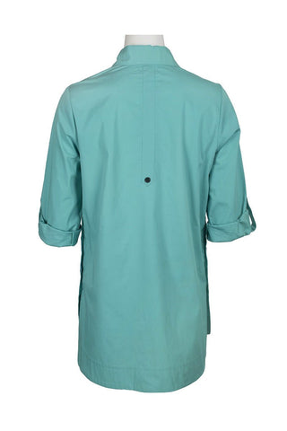 Flair Collared Button - Down Button Side 2 Way Sleeve Pockets Solid Cotton Blend Shirt - Glamourous Grace