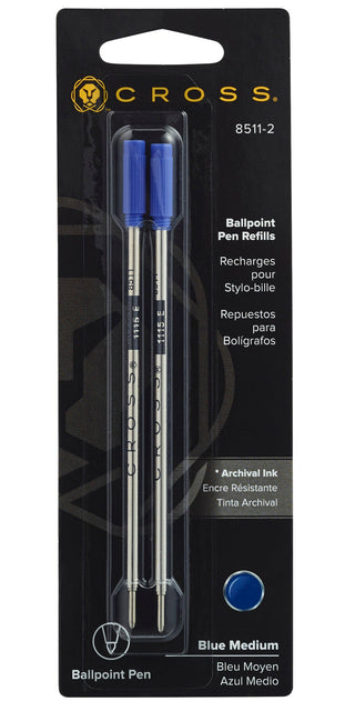 Ballpoint Pen Refill - Blue - Medium - Dual Pack - By Baano