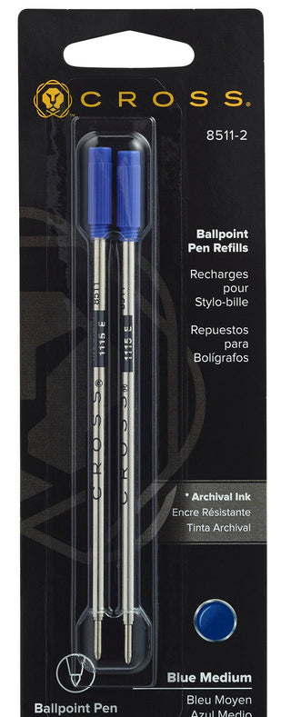 Ballpoint Pen Refill - Blue - Medium - Dual Pack - By Baano