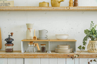 Stackable Countertop Shelf - Two Sizes - Steel + Wood - By Baano