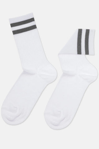 Conte Cotton Long Socks Active 157 - Lurex Stripes - By Baano