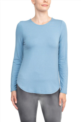 Cupio Crew Neck Long Sleeve Solid Knit Top - Glamourous Grace