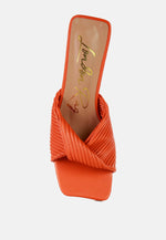 Cupid Kiss Pleated Twist Strap Sandals