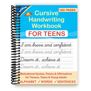 Cursive Handwriting Workbook for Teens (Spiral Bound) - By Baano